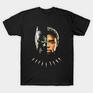 Chadwick Boseman Panther Half Face T-Shirt